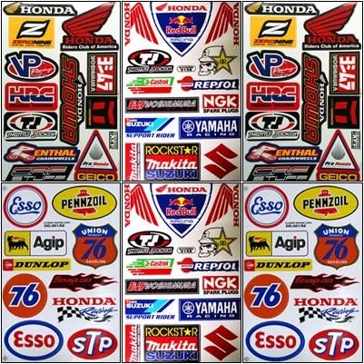 6x Super Cross ATV Dirt Bike Helmet Racing Motorcycle Decal Sticker Sheets #HM-603