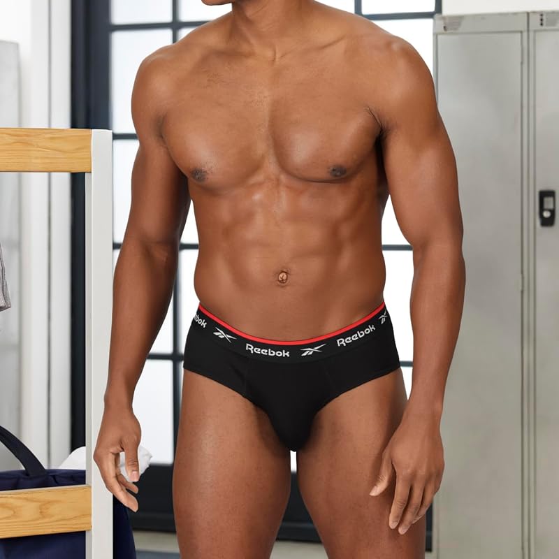 Wiggins Mens Briefs | Pack of 3 Sports Briefs, Breathable & Stretchable Underwear for Men | Underwear Multipack, Black, L