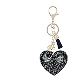 NICIFOAM Women Heart Fashion Keychain Cute Shiny Rhinestone Butterfly Women Pendant Key Ring for Purse Handbags