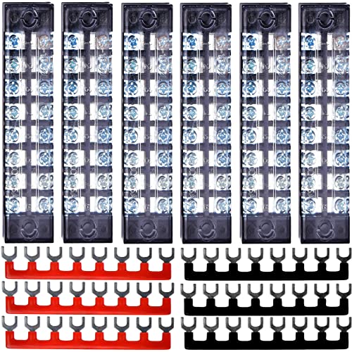 Terminal Block 8 Position, 12PCS/ 6 Set Terminal Block Strip & Ground