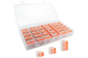 ATECKLAB Lever Wire Connector Kit, 90 PCS Transparent Compact Splicing Wire Connectors, Push-in 2/3/5 Conductor Electrical Connectors Combination, Suitable for Wiring 26-12 AWG.