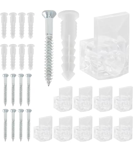 10-Pack Mirror Holder Clips With Metal Screws – Clear Plastic Retainers For Wall, Cabinet, Door Glass Mounting Clear Mirror Hanging Kit 10-Pack Mirror Holder Clips With Metal Screws – Clear Plastic Retainers For Wall, Cabinet, Door Glass Mounting Clear Mirror Hanging Kit