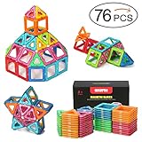 Quadpro 76 Piece Magnetic Blocks Building Toys For Boys Girls, Magnet Tiles Kits For Kids