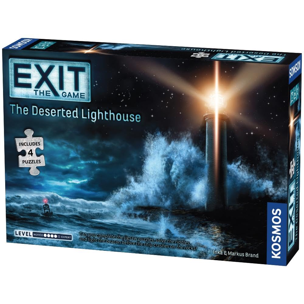 Thames & Kosmos EXIT: The Deserted Lighthouse | Escape Room Game with 4 Jigsaw Puzzles | Family Board Game | 1-4 Players | Age 12+ | Puzzle Adventure for Adults & Kids