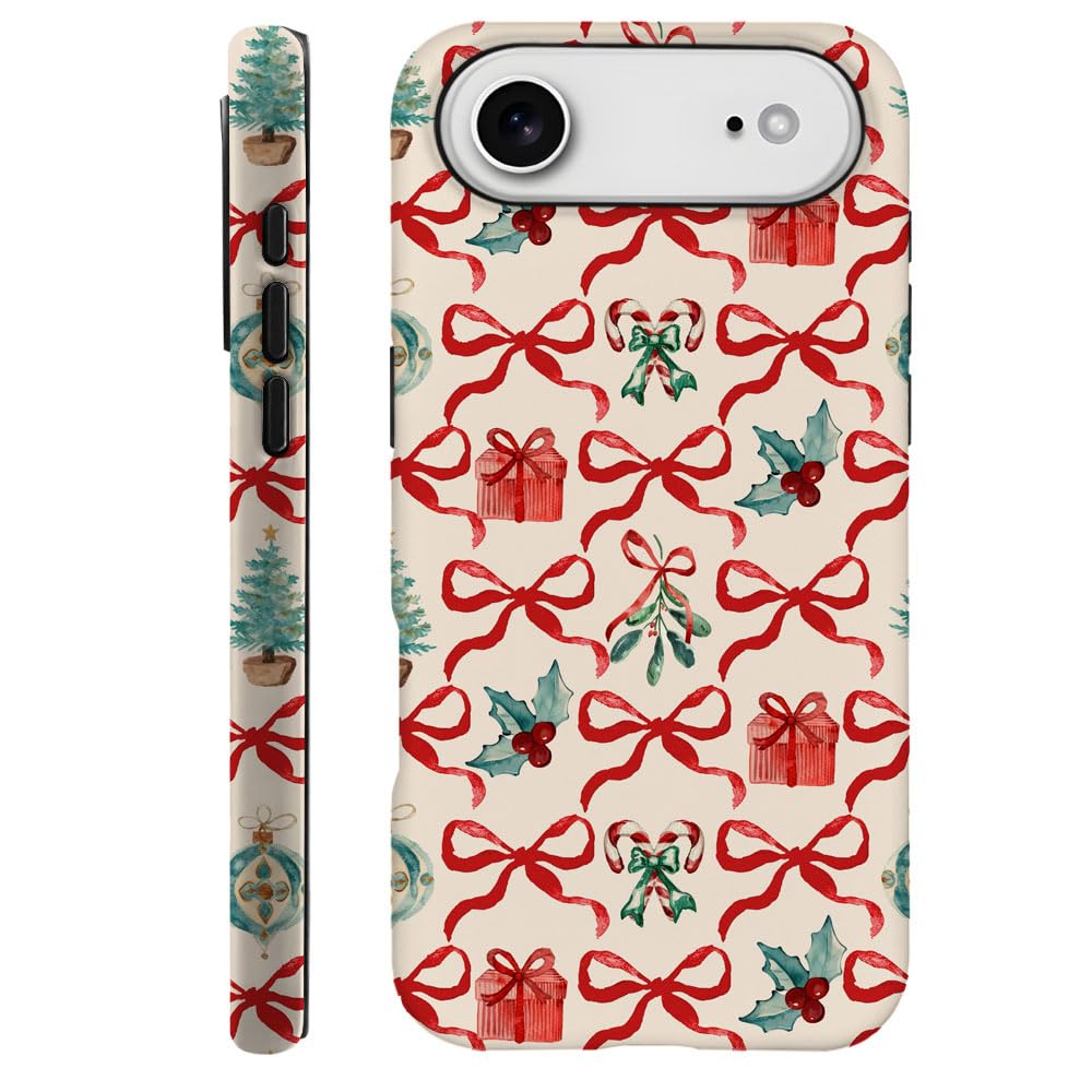 DAIZAG Case Compatible with iPhone 17 Air,Fit Shockproof Cover for Women Girls,Christmas Tree Ribbon Bow