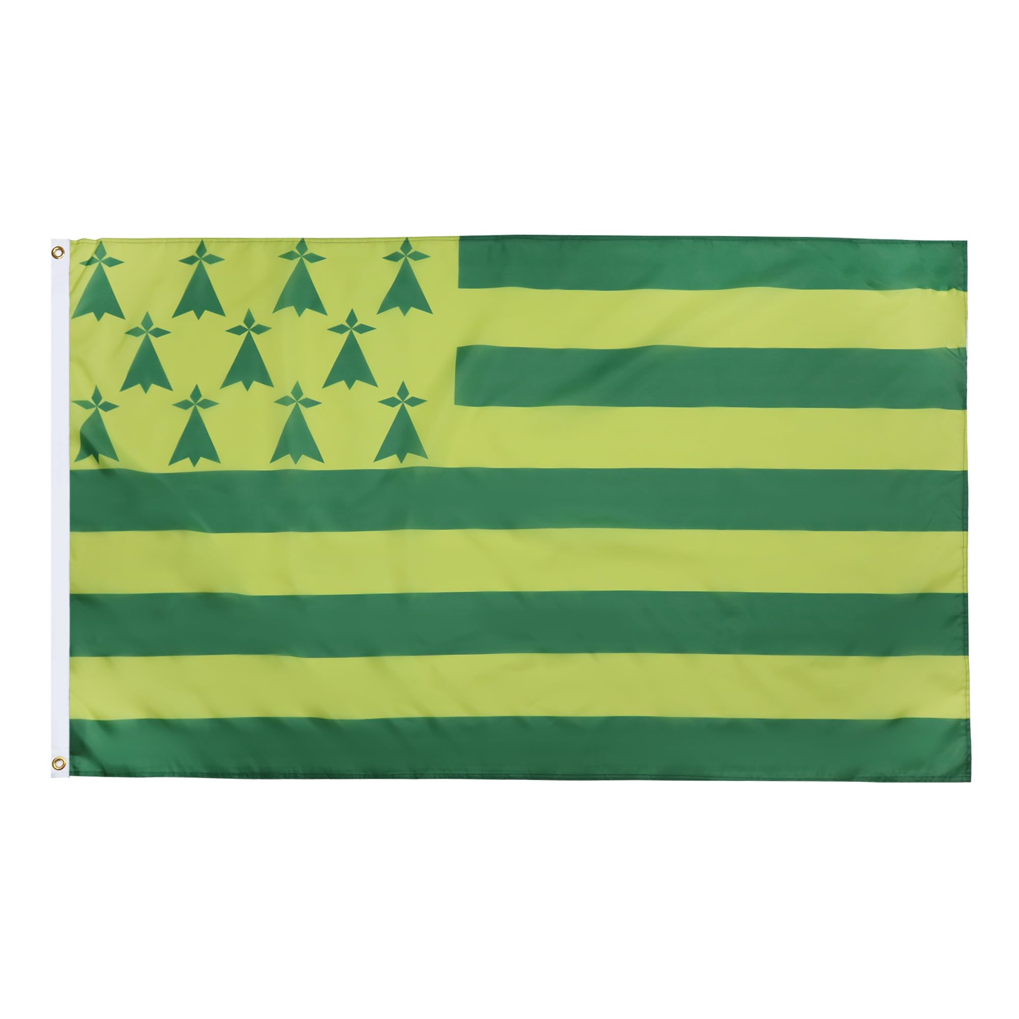 AZ FLAG - Brittany Melen Ha Gwer Flag - 3x5 Ft - 100D Polyester French Region Of Bretagne Banner with Two Metal Grommets - Fade Resistant - Vivid Colors - 3' x 5' Feet - 150x90 Cm