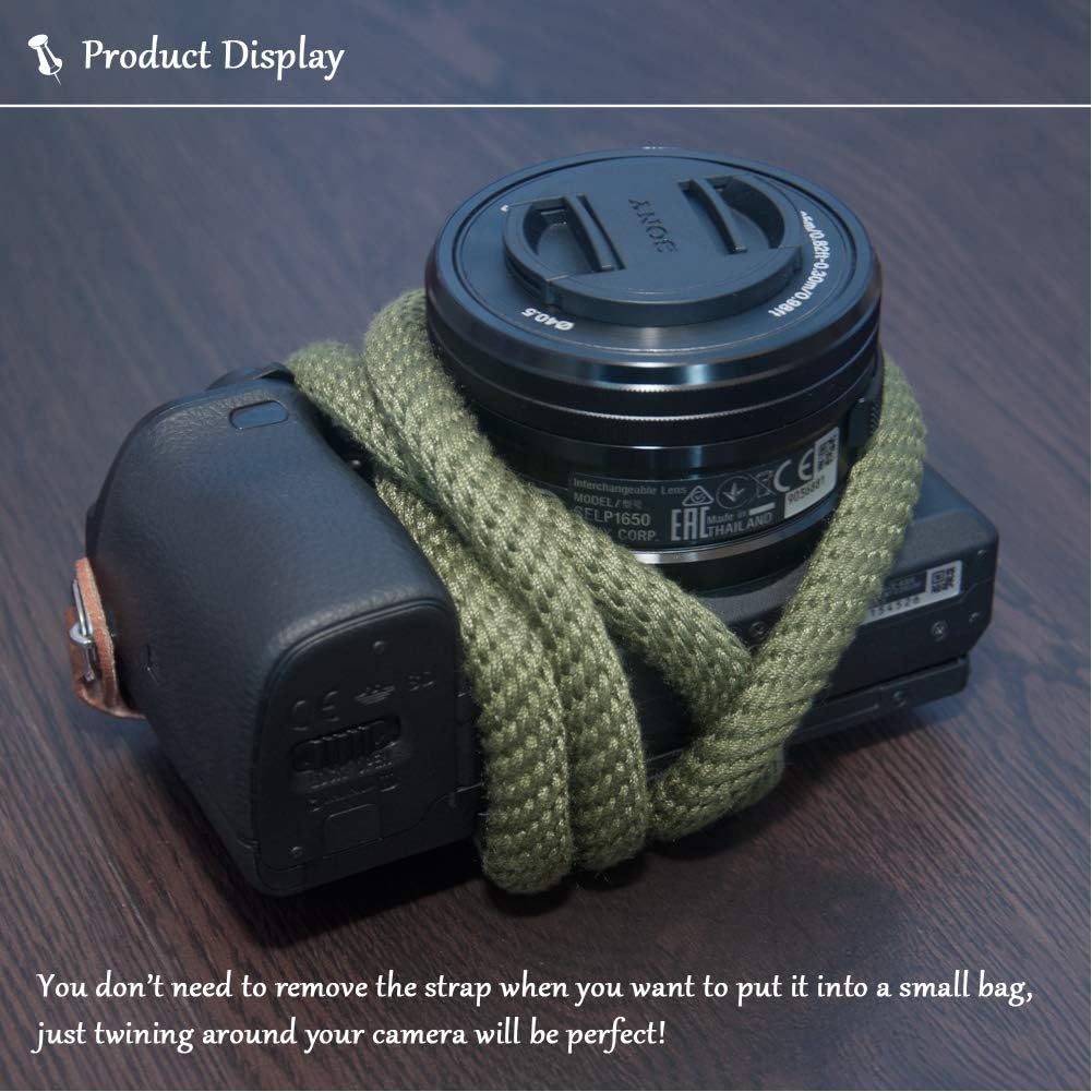 VKO Camera Strap, Soft Camera Strap Neck Shoulder Strap for Mirrorless DSLR SLR Camera 100cm Green - Image 4