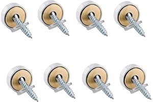 PRIAOLKER Thickened Pure Copper Mirror Screw, Decorative Cover Cap Nail, Glass Advertisement Screw, Polishing Silver 14mm - (8 Pcs)