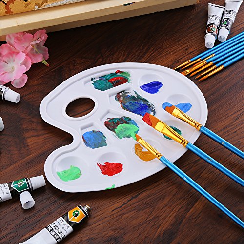 LOKIPA 2 Waterproof Paint Aprons And 2 Plastic Artist Paint Tray Palettes And 1 Round Tip Nylon Hair Paint Brush