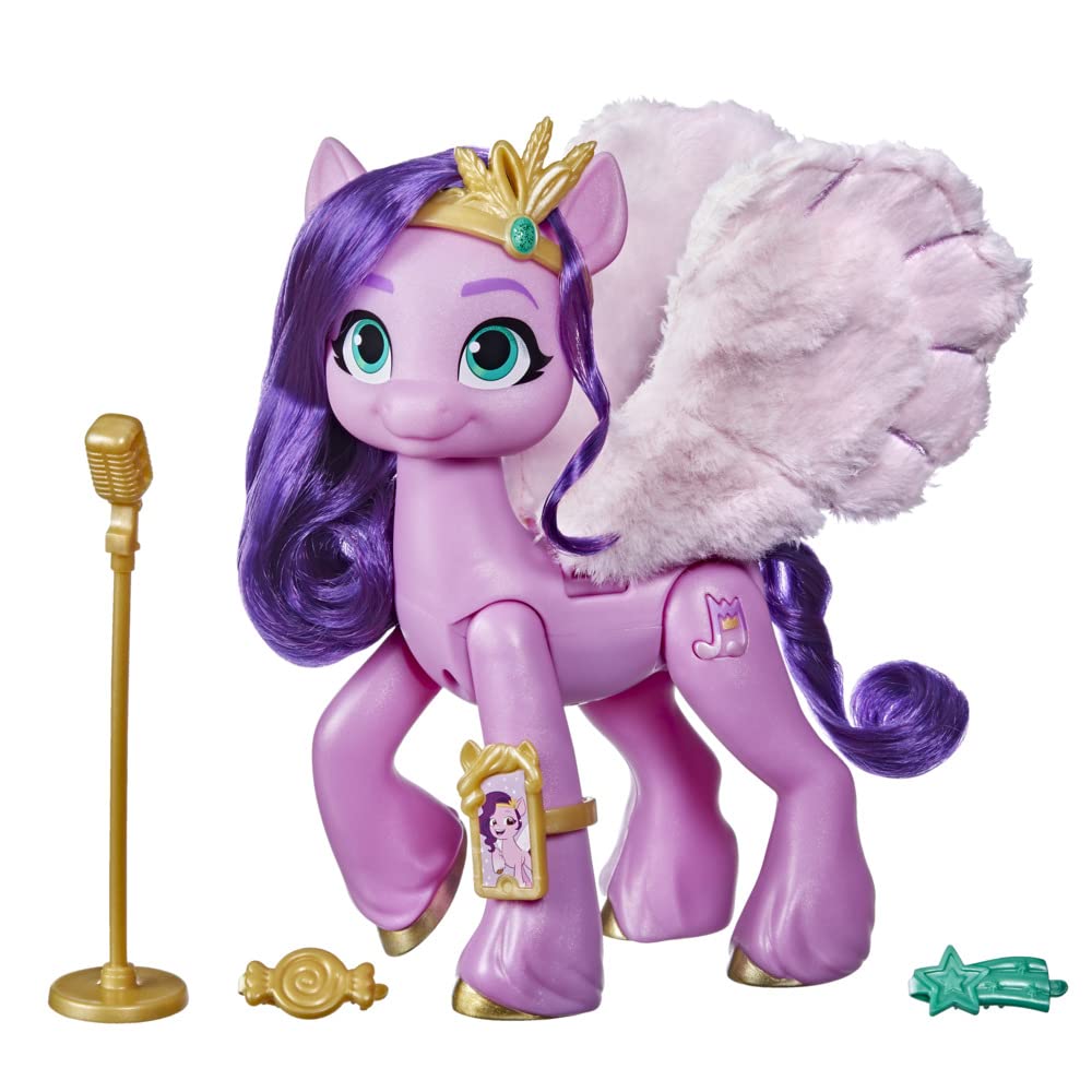 My Little Pony Monopoly A New Generation, Princess Petals Singing Star, 15 cm Pink Pony Who Sings and Plays Music Multicoloured