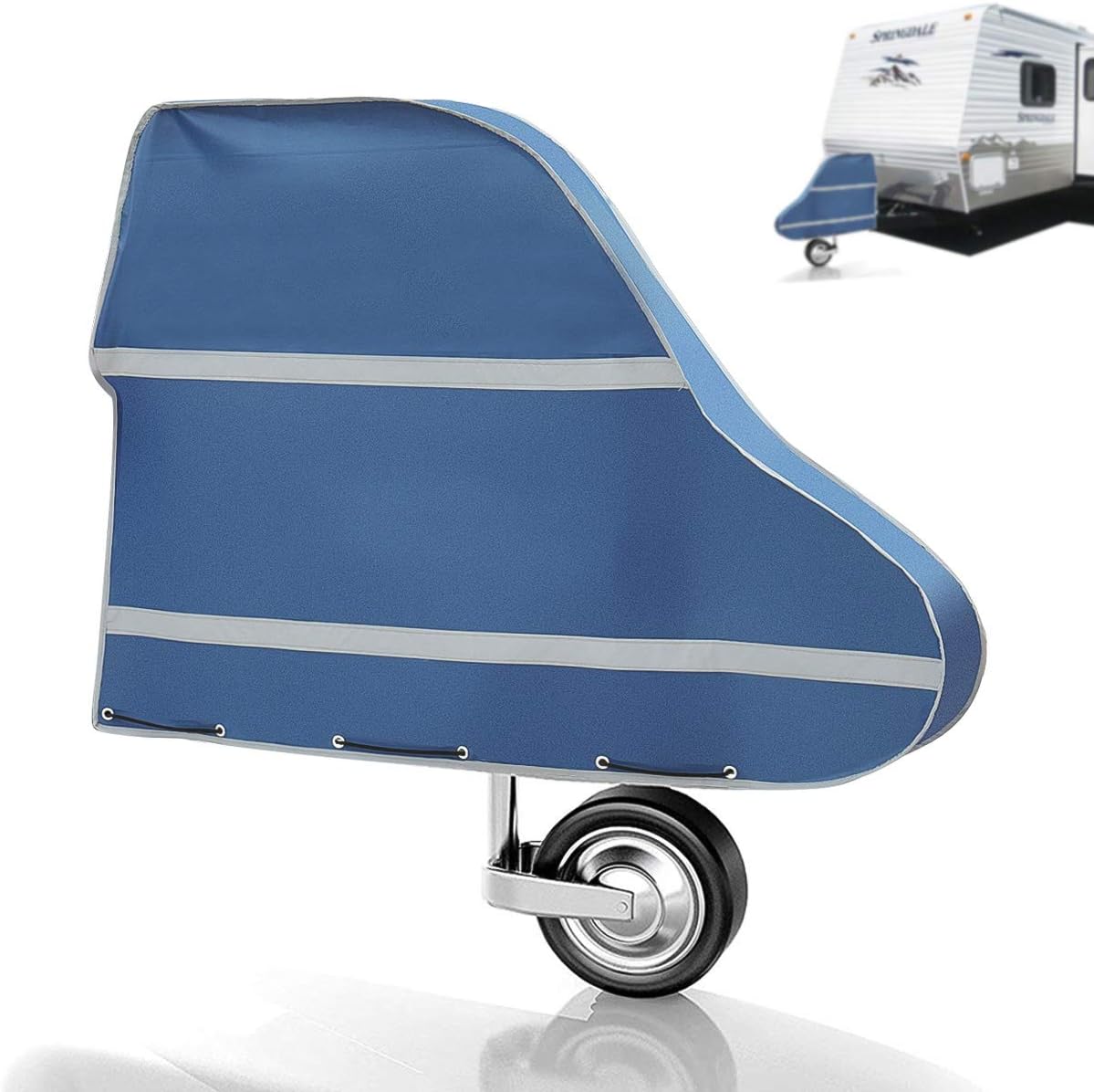ELUTO Hitch Cover Universal Oxford Fabric Caravan Trailer Towing Hitch Cover Waterproof and Breathable Trailers Cover with Straps and Fluorescent Strips