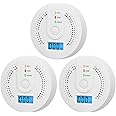 Digital Carbon Monoxide Detector with LCD Display and Sound Warning, Fault/Alarm/Operate Indicators,AA Battery Powered, CO Sensor Complies with UL 2034 Standards for Home(3/Pack)