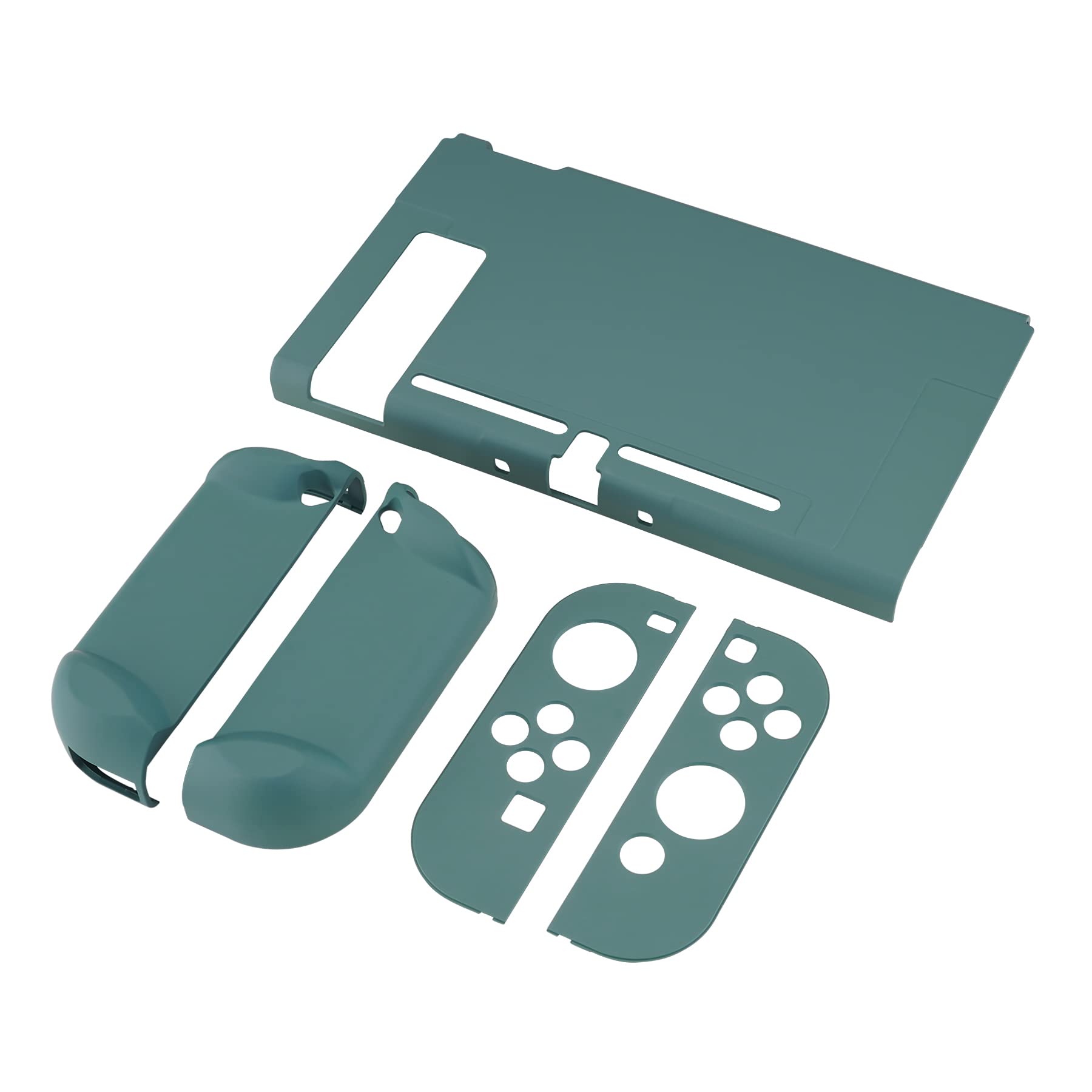 eXtremeRate PlayVital Back Cover for Nintendo Switch Console, Handheld Controller Separable Protector Hard Shell for NS Joycon, Customized Dockable Protective Case for Nintendo Switch - Hunter Green