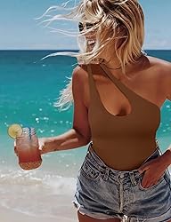 SAUNGKUAI Women's Sexy One Shoulder Sleeveless