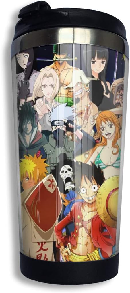 Amazon Com Anime Naruto One Piece Water Cup Insulated Liner Stainless Steel Coffee Cup Sports Travel Mug Rotating Base Buckle Cover Kitchen Dining