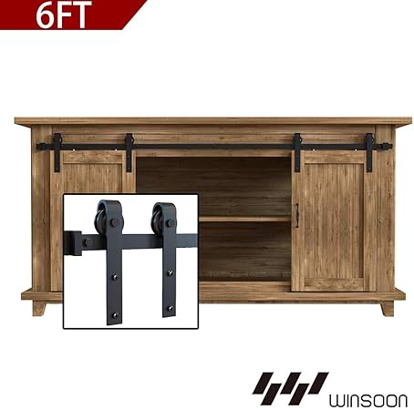 Amazon Com Winsoon 6ft Super Mini Sliding Barn Door Cabinet