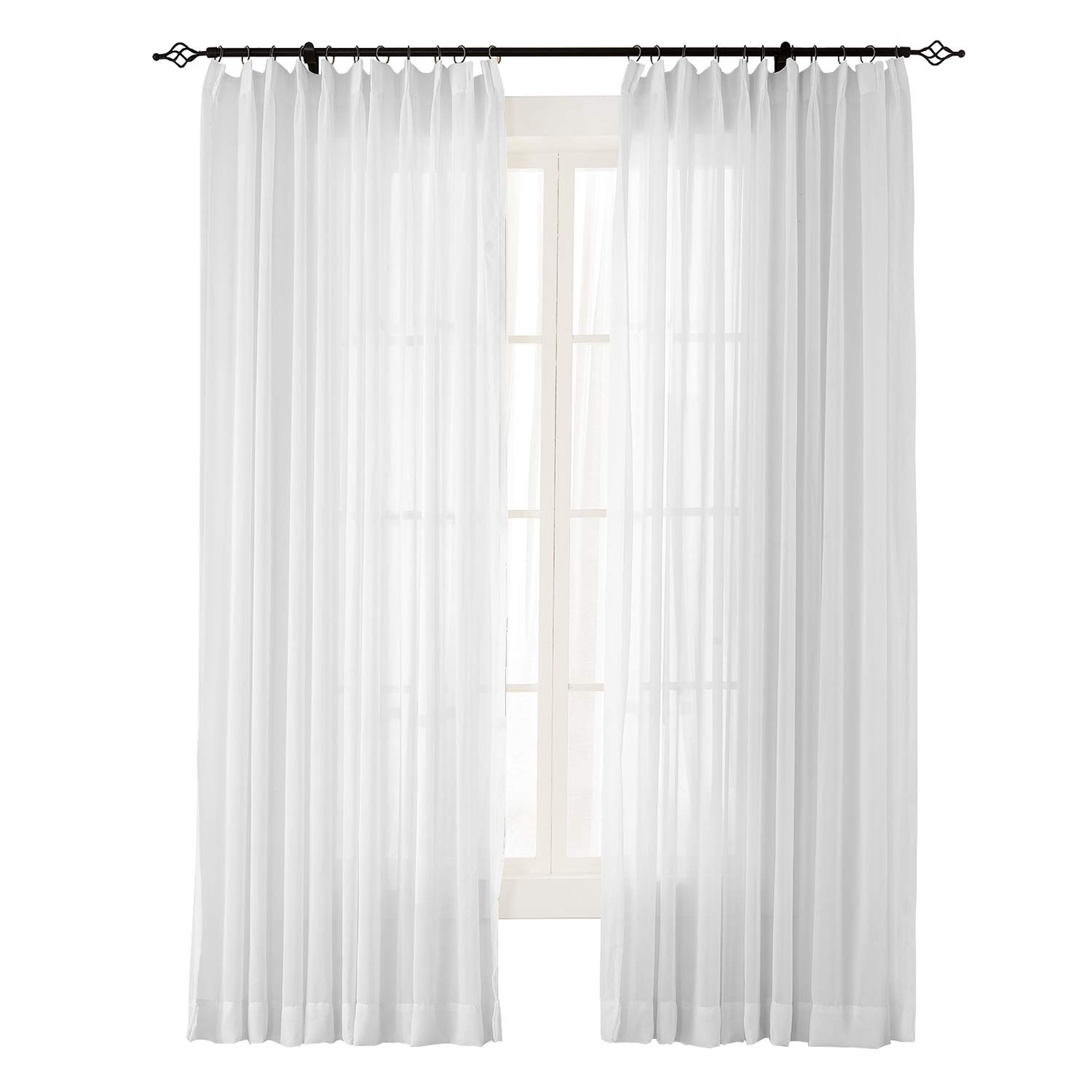 Amazon Com Chadmade Indoor Outdoor Solid Sheer Curtain Pinch
