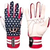 DYNASTY BASEBALL Bomb Squad Batting Gloves - Premium Goat Skin Leather, Full Wrist Support, Youth &amp; Adult Sizes