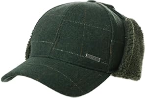 TOP-EX Oversized XL/XXL Unisex Wool Blend Winter Trapper Hat Baseball Cap Fleece Earflaps Fleece Lined