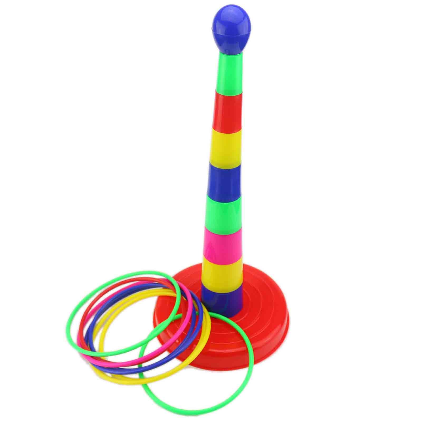 Photo 1 of **MISSING THE RINGS**Ogrmar 18" Colorful Plastic Sport Ring Toss Game Set for Kids