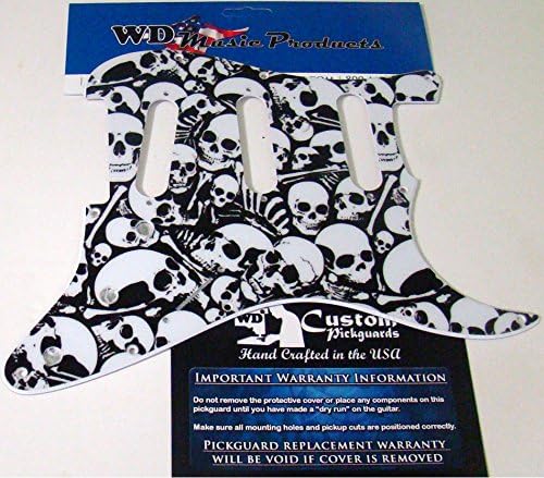 Strat Pickguard, SKULL PILE, For Three Single Coil Pickups