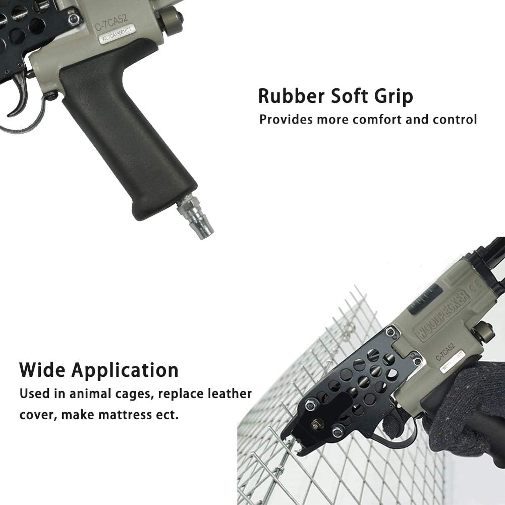 Woodpecker C-7CA 15 Gauge Pneumatic Hog Ring Gun, 19mm Crown, 4.8mm Closure Dia., Air Hog Ring Plier Tool, C-Type Plier - Image 5