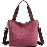 Sunshinejing Women's Small Canvas Tote Bag Shoulder Crossbody Bags Work Purses Travel Satchel | Small, Canvas, Shoulder, Work Purses, Travel