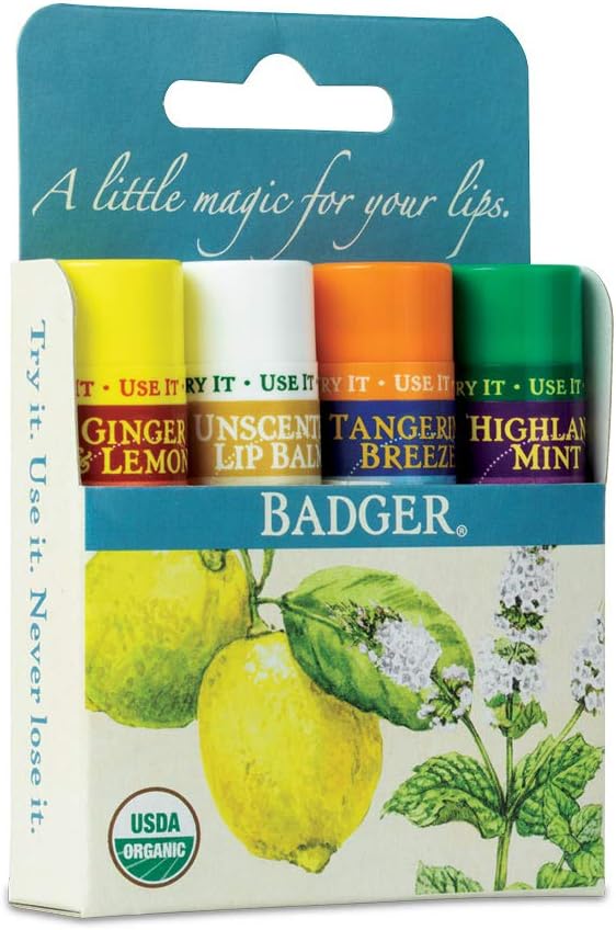 Badger Organic Lip Balm Sticks - Set of 4, Gold Box, 4 count (Pack of 1) - Image 4