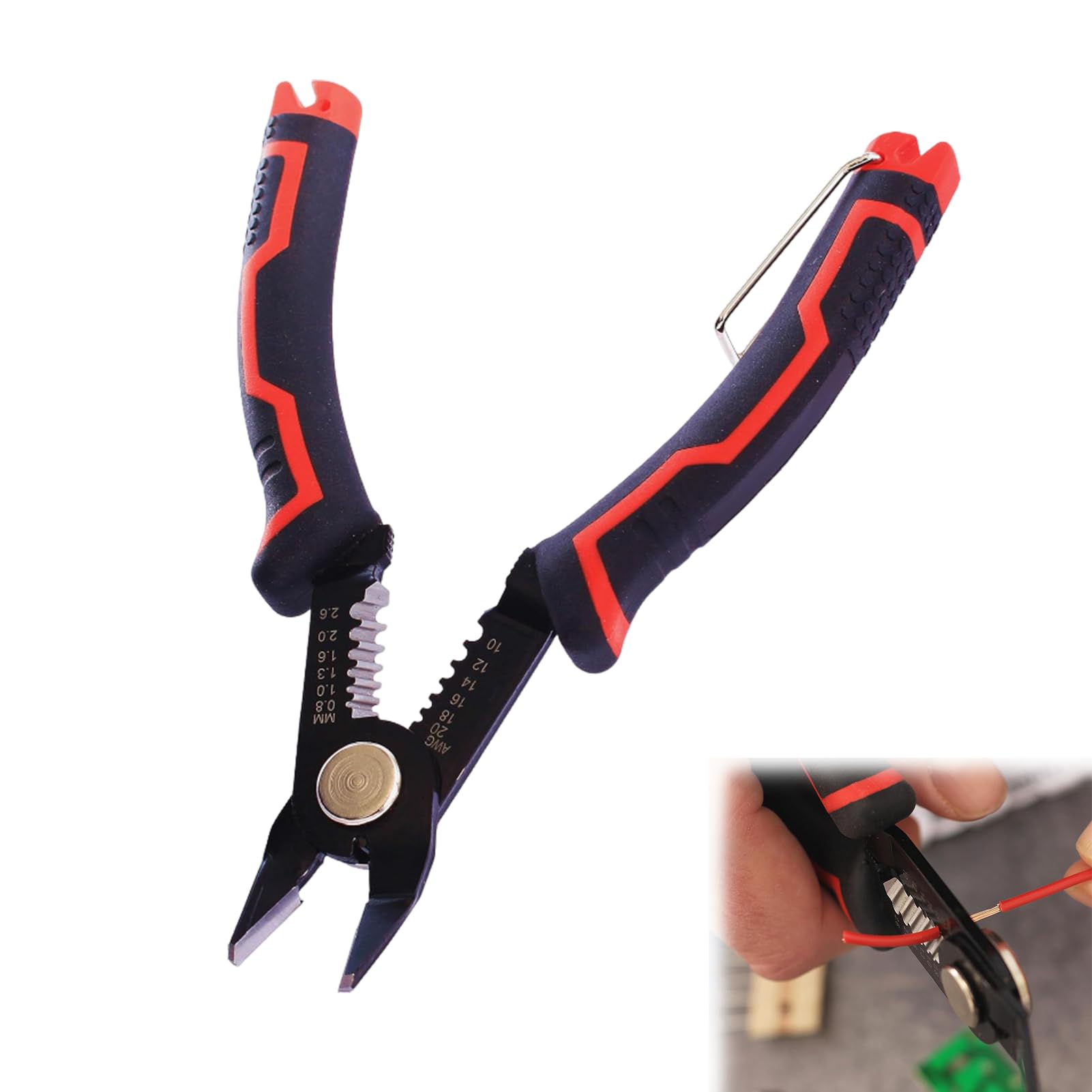 TYVOM 6" Wire Cutter, Precisional Wire Strippers Electrical, Cable Stripper Side Cutters Cable Stripper Tool Wire Cutters Electrical with Safety Lock for Appliance, Electrical Repair