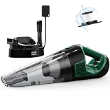 Minthouz Handheld Vacuum Cordless, Strong Suction Car Vacuum Cleaner with LED Light, Long Runtime Hand Vacuum Cordless Rechargeable, Hand Held Vac with Charging Base for Home/Car/Pet/Office