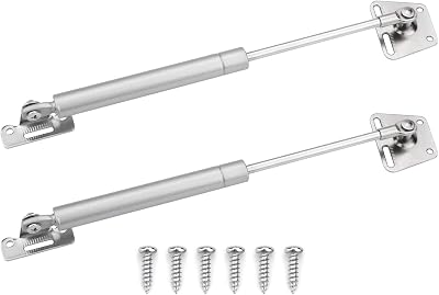 Juibao 2 Pack Gas Strut 100N Soft Close Hinges Cabinet Lift Supports 26cm Silver