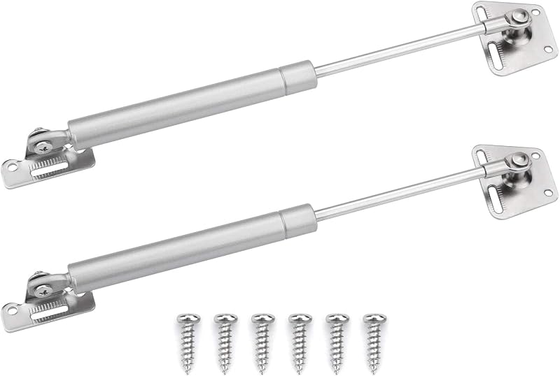Juibao 2 Pack Gas Strut 100N Soft Close Hinges Cabinet Lift Supports 26cm Silver