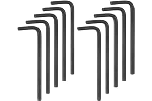 HARFINGTON 10pcs Hex Key Wrench 7/64" L-Shape Hexagon SAE Wrenches Chrome Vanadium Steel Repairing Tool for Home Repair, Blac