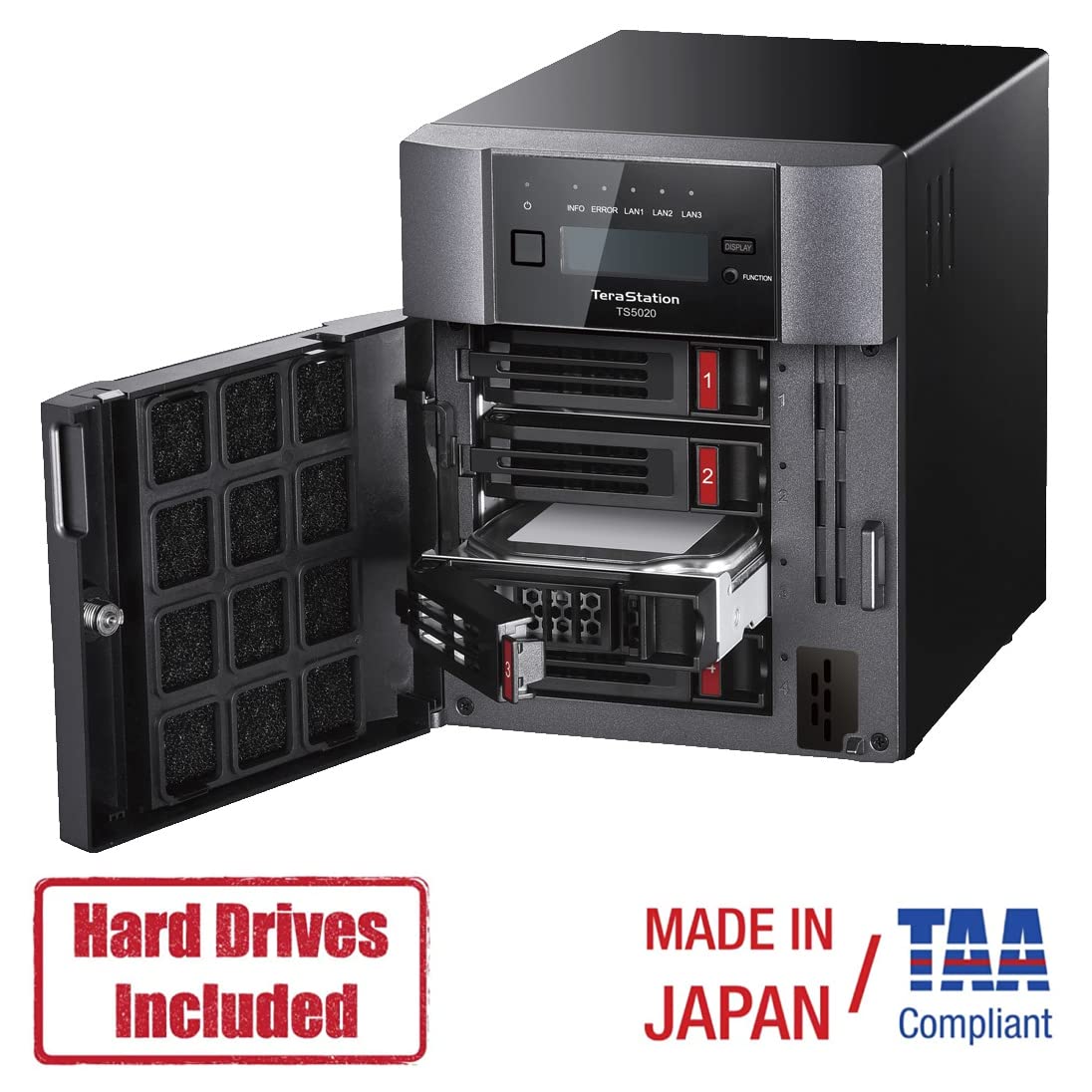 BUFFALO TeraStation 5420DN Desktop NAS 32TB (2x16TB) with HDD NAS Hard Drives Included 10GbE / 4 Bay/RAID/iSCSI/NAS/Storage Server/NAS Server/NAS Storage/Network Storage/File Server