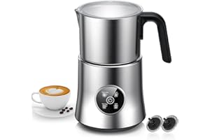 PSIIDAN Milk Frother and Steamer, Large Capacity Detachable Electric Milk Frother, Automatic Warm and Cold Foam Maker, Hot Chocolate Maker, BPA Free