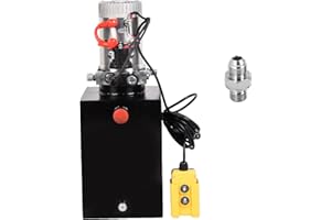 LCyindu 13 Quart Hydraulic Power Unit 12V DC Single Acting Hydraulic Pump Metal Reservoir Dump Trailer Pump for Dump Trailer Car Lifting