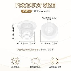 PATIKIL Bottle Adapter 0.39"/10mm, 25 Pcs Press in