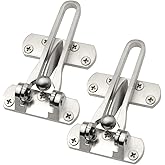 Topbuti Home Security Door Lock, 2 Pack Latch Guard Clasp Front Door Locks for Kids, Home Reinforcement Lock for Swing-in Doors, Hotel Door Latches, Thicken Solid Aluminium Alloy, Satin Nickel