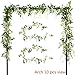 Felice Arts 2 Pcs White Artificial Wisteria Flowers Garland Fake 6.6 Feet Wisteria Vine Green Leaf Hanging Flower for Wedding Arch Party Garden Wall Floral Table Runner Backdrop Outdoor Decor