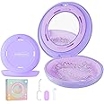 HEMILAB® Retainer Case, Slim Aligner Case with Mirror, Compatible with Invisalign, Cute Retainer Case with Vent Holes, 2 in 1 Aligner Removal Tool & Chewies, Purple