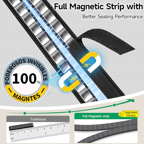 Magnetic Fly Screen Door, Fibreglass Mesh with Full-Length Magnets, NO Gap Auto Closes Kid and Pet Friendly Patio Exterior Door Curtains to Stop Flies Without Drilling (90x200cm, Black)