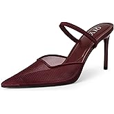 QIY Mesh Heels for Women Pumps Closed Pointed Toe High Heels Stiletto Heeled Mules Sandals Dress Shoes