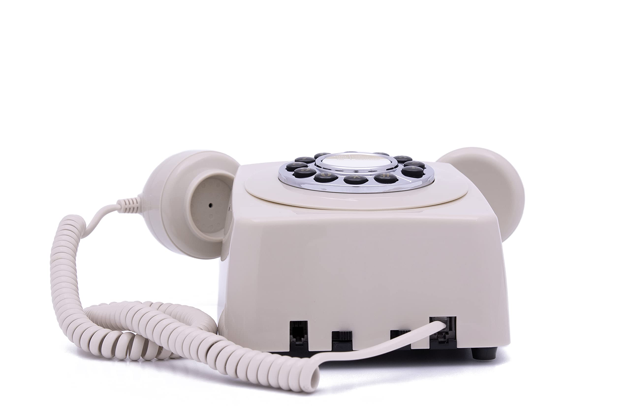 GPO 746WALL Retro Festznetztelefon mit Drucktasten zur Wandmontage mit authentischer Klingelton, Creme 6