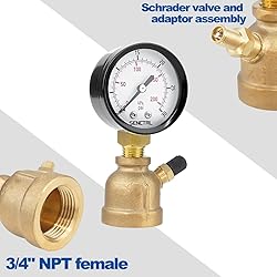 SENCTRL 0-30 Psi Gas Pressure Test Gauge, 2" Dial