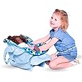 Joovy Toy Car Seat Baby Doll Carrier Featuring Crash-Tested Latch System for Safety, Machine-Washable Cover for Easy Cleaning, and Five-Point Harness - Fits Dolls 12” to 22”, Blue