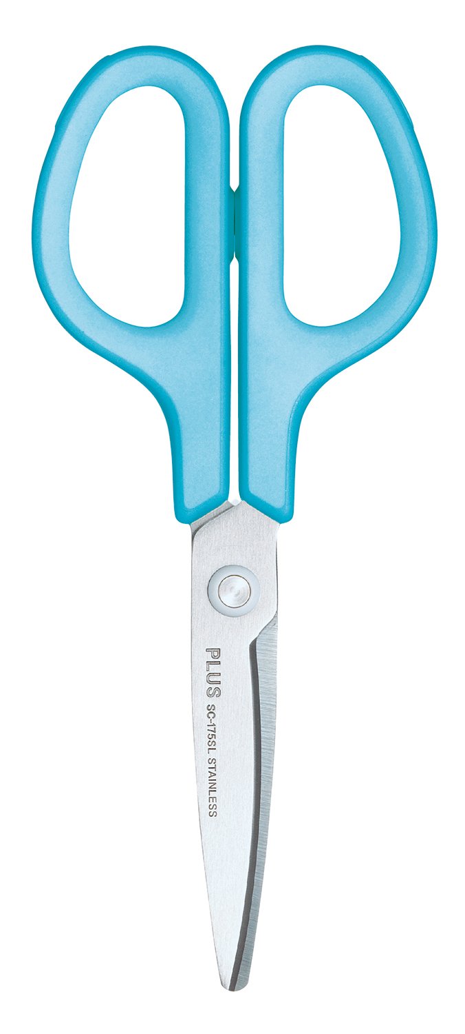 PLUS Japan, Fitcut Curve Stainless Steel in Blue, Left-Handed, 17,5cm Lenght