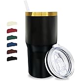 Metalya 20 oz Tumbler Stainless Steel Tumbler with Lid and Straw, Double Wall Vacuum Insulated Travel Coffee Mug for Laser Engrave, Powder Coated Cups for Hot and Cold Drinks (Black,1 pack)