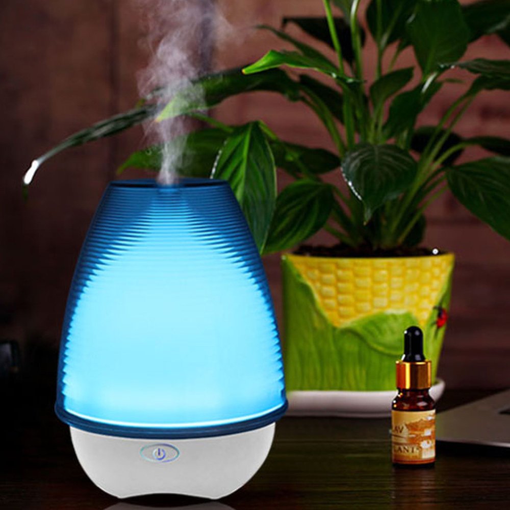 Ultrasonic Aroma Diffuser with 7 Color Changing LED Lights for Office and Bedroom,Aromatherapy Essential Oil Ultrasonic Cool Air Purifier with Waterless Auto Shut-off and 3 Mist Settings