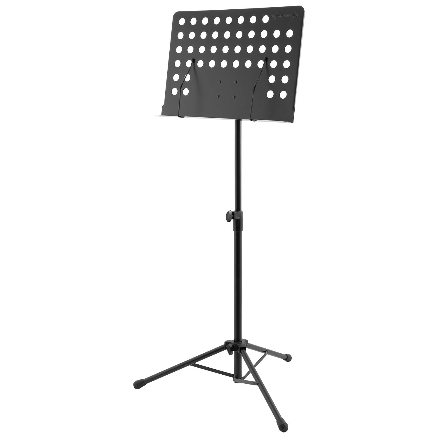 World Rhythm Orchestral Music Stand - Height Adjustable Sheet Music Holder with Page Retainers and Tripod Base
