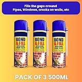 Elito Home & Garden 3 x Expanding Foam PU Bond 500ml - Fill Sealing Insulation view 3